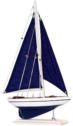 Hampton Nautical Pacific Sailer Sails Boat, 17", Blue