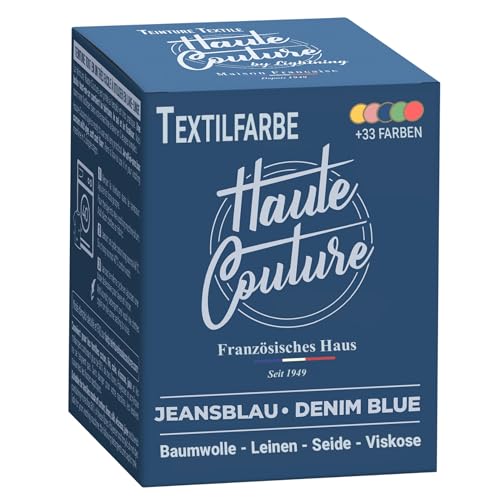 Haute Couture - Blau Textilfarbe - JeansBlau - 350g - Alles-in-Einem - Gebrauchsfertig für Kleidung und Stoffe