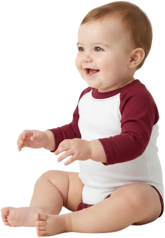 Monag Sublimation Raglan Polyester Baby Bodysuit, Polyester Infant Bodysuit image 2