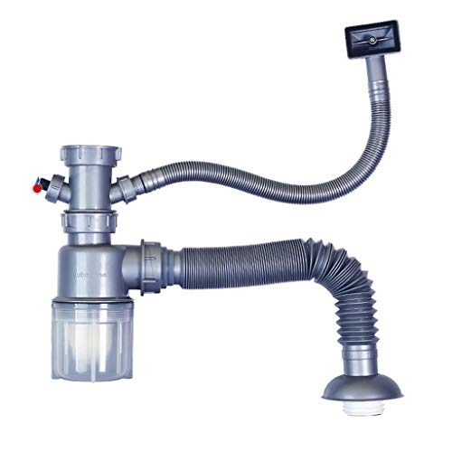 Küchenspüle Küchenspüle Abflussrohrverschraubungen Einzeltank Auslaufsicheres und Deodorant-Abflussrohrset Balkon Waschbecken Abflussrohr (Farbe: