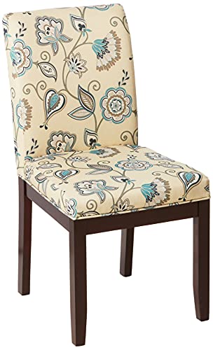 OSP Home Furnishings Dakota Upholstered Parsons Chair with Espresso Finish Wood Legs, Avignon Sky #1