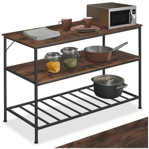 tectake® Küchenregal, Küchenschrank, Regal Metall Holz mit 3...