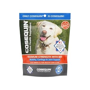 Nutramax Cosequin Joint Health Supplement for Dogs – With Glucosamine, Chondroitin, MSM, and Omega-3’s, 60 Soft Chews