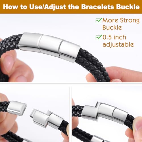 Pulsera personalizada de cuero para hombres miniatura 5