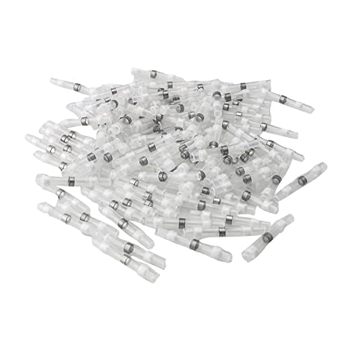 ZZHXSM 50pcs Solder Seal Wire Connectors Waterproof Solder Wire Connectors, Heat Shrink Butt Connectors AWG 26-24, White