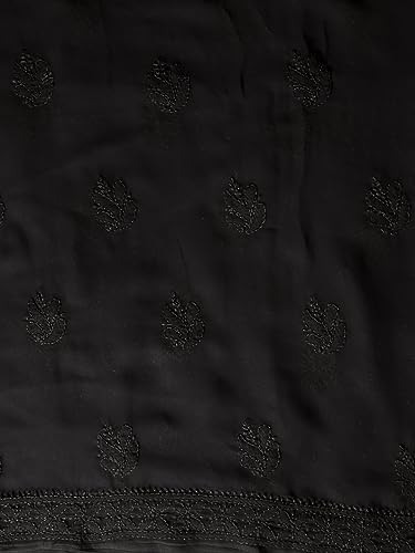 Image of Ada Hand Embroidered Lucknowi Chikankari Unstitched Georgette Salwar Suit with Dupatta for Women - Dress Material 3990