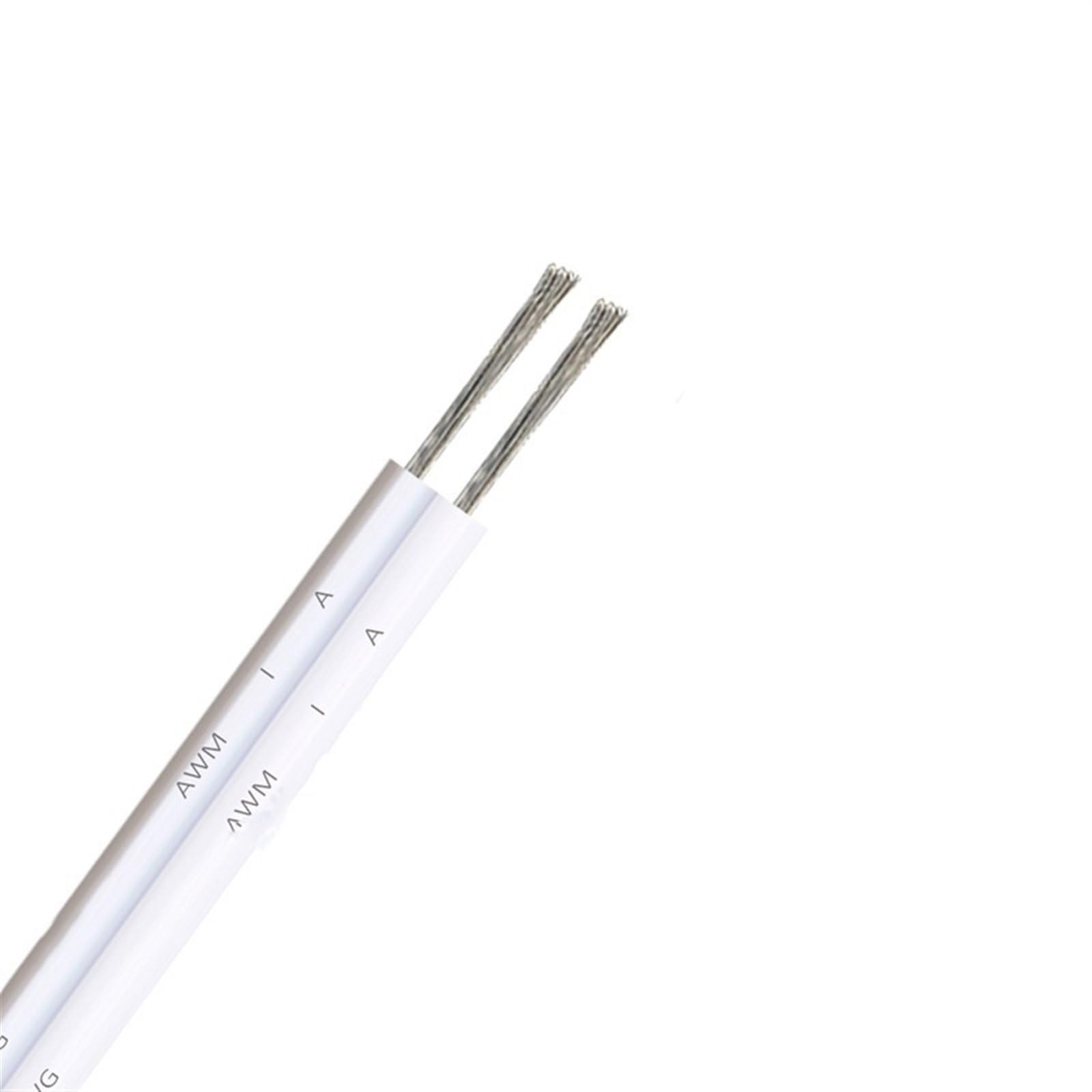 Outdoor Extension 18AWG Lighting Cable 2 Pin Electric Wire 5 Meters 10 Meters 20 Meters 50 Meters 100 Meters Tinned Copper Electrical Wires Solar sheathed(2pin White,30meter)