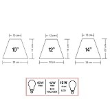 K LIVING Coolie Lampshade for Modern Table Lamps and Floor Lamps in White | Traditional Cotton Textured Fabric Cone Light Shade for Ceiling Pendant | Lamp Shade for Calm Home Atmosphere (14") - Image 3