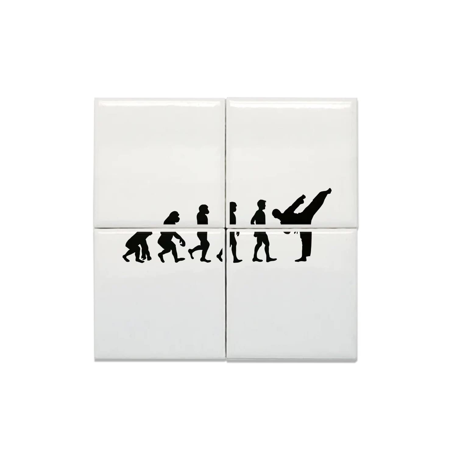 Carreaux céramique karaté combat 15,2x15,2 cm lot de 4