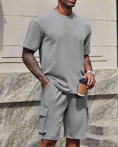 T-shirt + short avec poches ensemble de sport d'été léger - 3