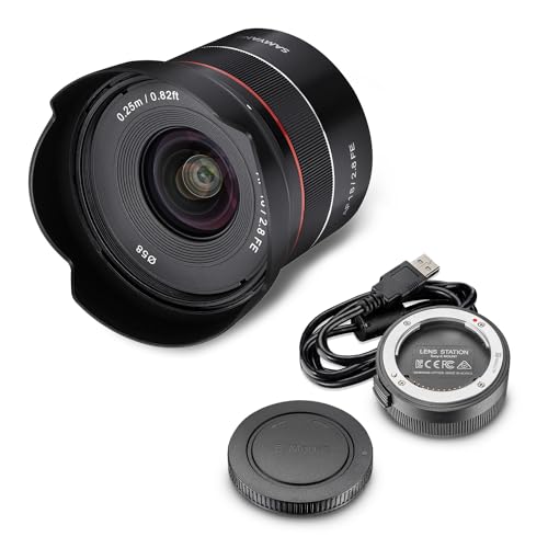 Samyang AF 18mm F2,8 FE + Lens-Station für Sony E Mount Vollformat & APS-C I ultra leichtes Weitwinkel-Objektiv mit schnellem Autofokus I Festbrennweite für Sony Alpha A7C A7 III A6400 u.a.
