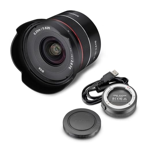 Samyang AF 18mm F2,8 FE + Lens-Station für Sony E Mount Vollformat & APS-C I ultra leichtes Weitwinkel-Objektiv mit schnellem Autofokus I Festbrennweite für Sony Alpha A7C A7 III A6400 u.a.