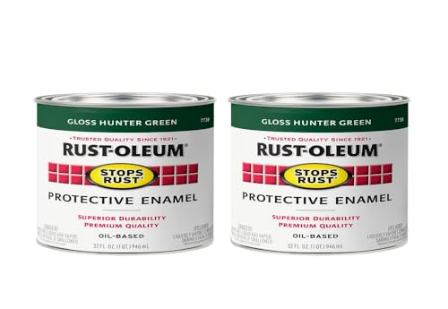 Image of Rust-Oleum Stops Rust Brush On Protective Enamel Paint, Gloss Hunter Green