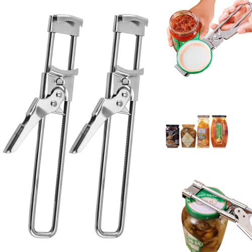 Image of Multi-Function Long Handle Jar Opener Tool, Jar Lid Bottle Opener with Non-Slip Grip for Tough Lids Kitchen Tool