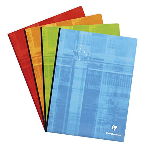 Clairefontaine 9361C Un Quaderno Brochure Con Dorso In Tela - 24X32 Cm - 288 Pagine A Quadretti Grandi - Carta Bianca 90G - Copertina In Carta Laminat