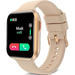 BRIBEJAT BT8 Smart Watch for Women (Dial/Answer Call) 1.7’’ 2.5D Screen Fitness Tracker Pedometer SpO2/Heart Rate/Sleep Monitor Compatible with iPhone Samsung Android Phone, Rose Gold