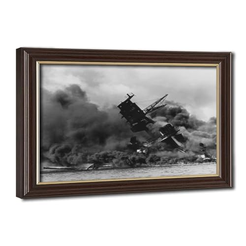 Impression sur toile USS Arizona Pearl Harbor cadre 40x60cm