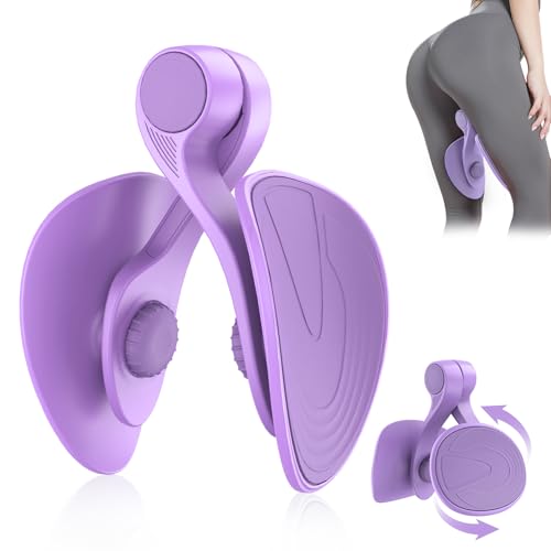Kegel Exerciser, Pelvic Floor Muscle Exercise Devices for Women, Inner Thigh Exerciser Leg Workout Equipment Thigh Trainer for Male Hip Trimmer Inner Thigh Toner Workout Dark Purple
