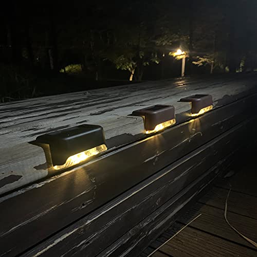 Codian 16 Pack Solar Deck Lights, Solar Deck LED Lights for Outdoor, Waterproof Solar LED Lights for Deck, Step, Railing, Wall, Patio, Garden, Stair, Yard and Driveway Path (Warm White) - 3