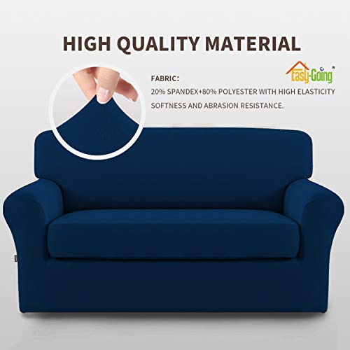 Image of Easy-Going 2 Pieces Stretch Loveseat Couch Sofa Slipcover Washable