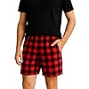 Shorts Bermuda Pijama Flanelado Masculino Confortável com bolso do M ao G1 (Vermelho, M)