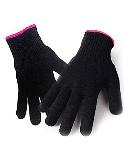 AFT90 Heat-Resistant Hair Styling Glove, Black/Pink