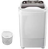 SQHY Lavadora portátil de una Sola Tina con Drenaje Cesta Mini - 7 Kg Capacidad de Lavado Lavado a presión de 400 W for Apartamentos, Camping, Sitio del Dormitorio 1111 (Color : Black)