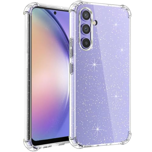 Beetop Compatibile con Samsung Galaxy A54 5 g, custodia protettiva in silicone TPU trasparente per Samsung Galaxy A54 5 g – Glitter