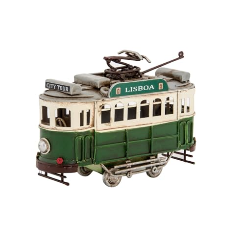 Vehiculo Decoracion Metal 14X4X8 Tranvia Verde