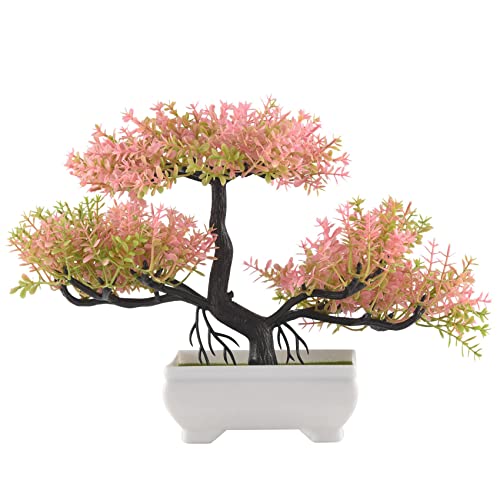 VIOPDER BonsáI de Plantas Artificiales Maceta de áRbol PequeñO Flores Plantas Falsas BonsáI de ImitacióN en Maceta para la HabitacióN del Hogar Mesa Hotel DecoracióN de JardíN A