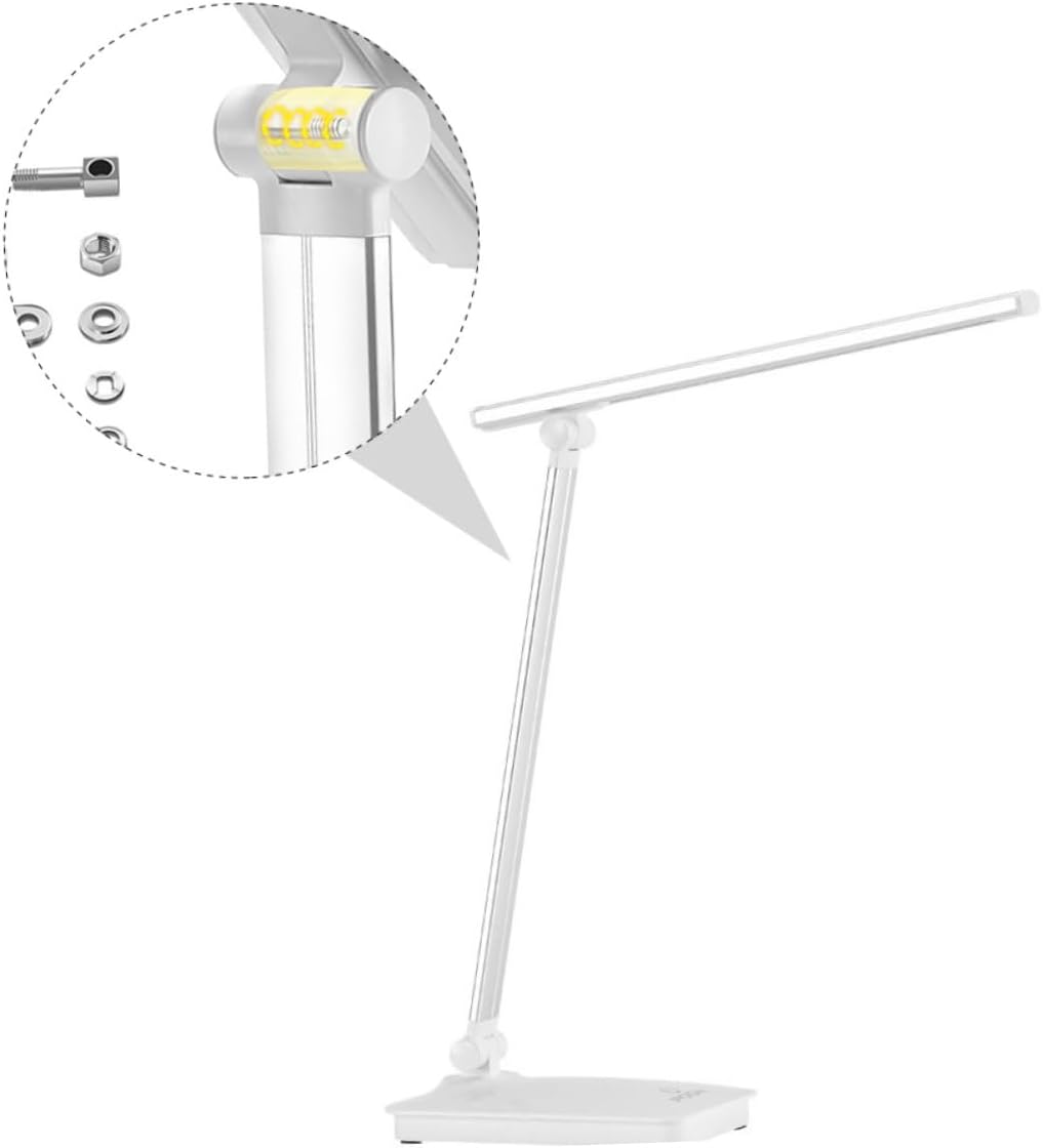 DOITOOL USB Charging Led Desk Lamp Temperature Eye-Caring Design for Boys and Girls and Adults Flexible Gooseneck Silver Finish for Home Office and Study