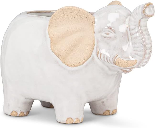 Abbott Collection Stoneware Elephant Planter - Small (5" L)
