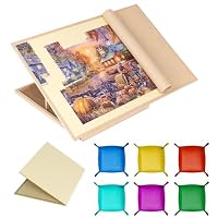 Tektalk Planche de puzzle pliable de 2000 pièces avec couvercle, table de puzzle en bois avec
