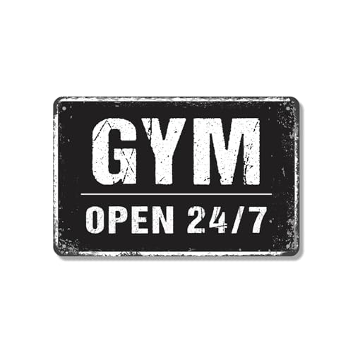Open 24/7 Gym Aluminum Sign - No Excuses Just Reps