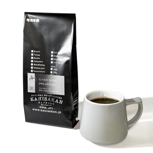 可否茶館 クラシックブレンド ブレンド コーヒー豆 職人焙煎 中挽き 100g 職人焙煎 昔ながらのしっかりとした深みとコクのある可否茶館定番ブレンド お中元 夏ギフト