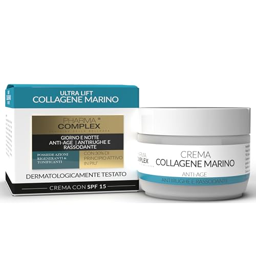 Crema Antirughe Donna Collagene Marino Made In Italy Ml 50 Antirughe Viso Antiage Trattamento Rassodante Idratante Giorno Notte Cosmetici Bellezza Idea Regalo Creme Antieta