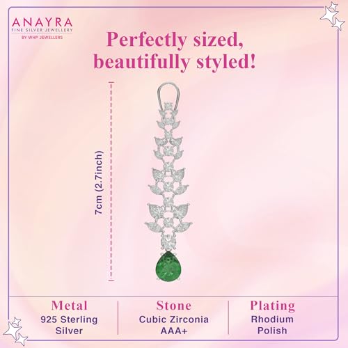 Image of 925 Sterling Silver Dangle Earrings for Women | AAA Cubic Zirconia Silver Drop Earrings | Rhodium Plated Anti-Tarnish Hypoallergenic Jewellery | Lightweight Fashion Earrings | Birthday, Anniversary & Rakhi Gift