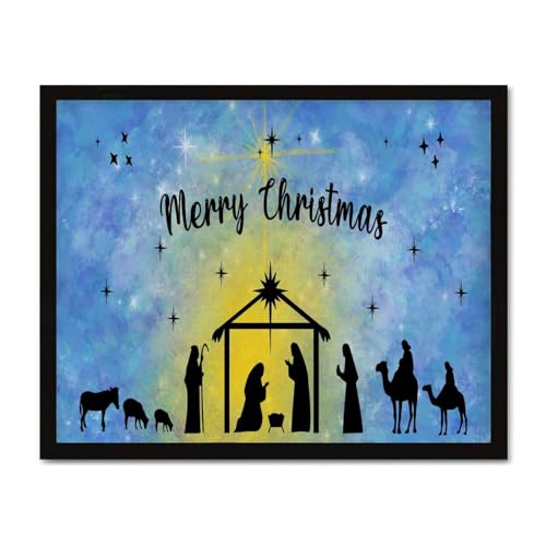 Panneau Merry Christmas en bois pour étagère et cabine chaleureuse 40cm