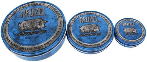 Reuzel Blue Strong Hold Water Soluble Pomade, Hair Wax For Men, 113 g