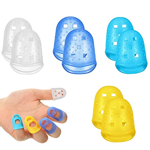 20 Pieces Rubber Fingers Tips Guard with 5 Sizes (S/M/L/XL/XXL) Finger Protector Covers Caps for...