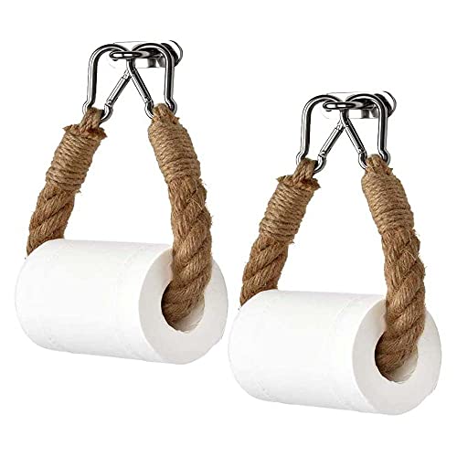 Niciksty 2pcs Porte-Papier Toilette, Support pour Rouleau de Papier Toilette, Porte-Serviettes Mural en Corde, Porte-Papier Salle de Bain Support Cover