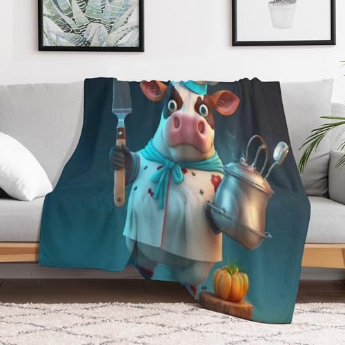 Manta de franela de vaca estampada ligera y cálida de 130 x 180 cm 3