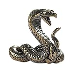  Cabilock Ornement Serpent Laiton Sculpté Décoration de Bureau Figurine Cobra Miniature pour Décoration de Table Cadeau Année Serpent