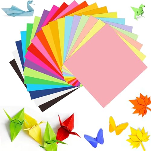Origami-Papier 300 Blatt 15×15 cm 20 leuchtende Farben 70 g/m buntes papier doppelseitiges quadratisches Faltpapier für DIY-Schul-Kunsthandwerksprojekte Kinder und Erwachsene