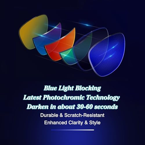 Image of YEIN Yellow Photochromic Replacement Lenses for Ray-Ban Meta RW4006, Unisex, Blue Light Blocking /Reading Glasses /Sunglasses(No Magnification)