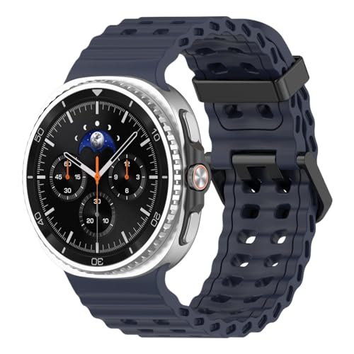 [��������] Samsung Galaxy Watch 8 44mm 40mm �N���V�b�N 46mm �V���R�����X�|�[�c�p�ʋC�� Correa �u���X���b�g Watch8 �X�g���b�v�p �I�[�V�����o���h(Midnight Blue,Galaxy watch