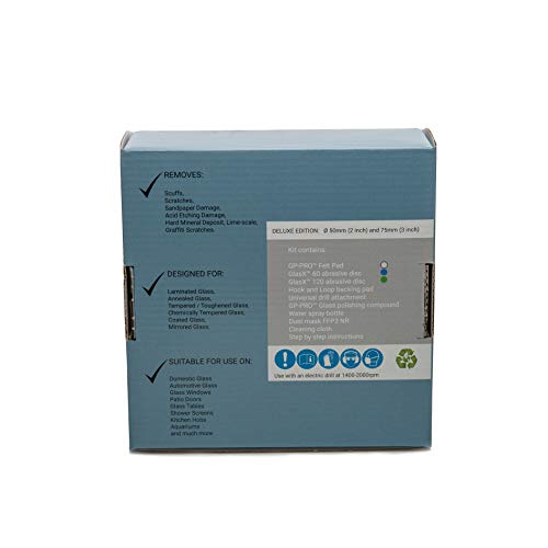 Glass Polish 28004 Diy Glass Scratch Removal Kit Deluxe For All Glass Surfaces - Ø 2 Inch & 3 Inch With Drill Attachment #TOP2