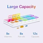 BUG HULL Weekly Pill Organizer 2 Times a Day, Arthritis Friendly, AM PM Pill Organizer 7 Day with Easy Push Design, 7 Days Pills Box Case Daily for Medicine, Vitamin, Supplements