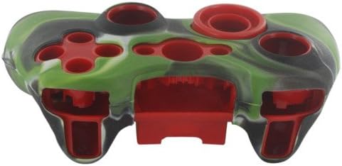 Silicone Soft Protective Case Cover for Xbox 360 Controller, Camo Pattern, Black, Green