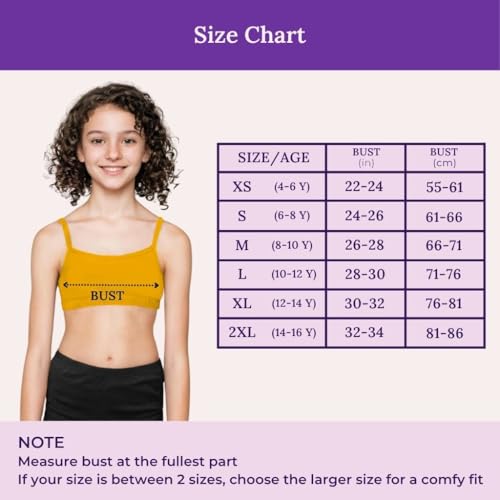 Image of ADIRA | Beginners Bra for Girls 13-14 Years | Flat Padding for Nipple Coverage | Comfortable Strecthy Cotton | Comfy-Breathable Beginners Bra & Super Soft Material | Pack of 3